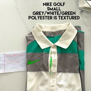 Nike golf polo. Grey/white/green